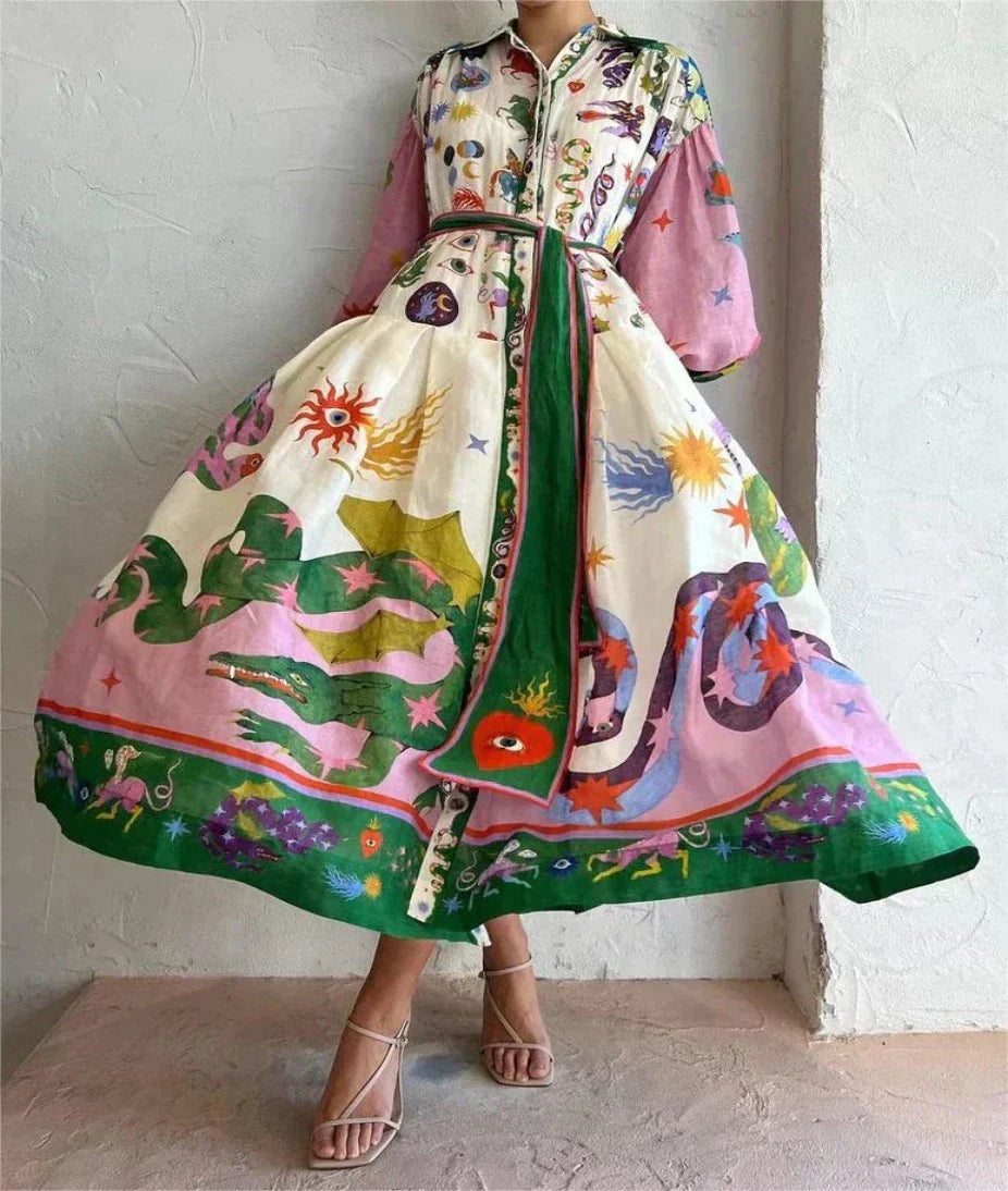 Iris | Retro Pleated Dress